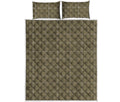 Sage Green Tattersall Pattern Print Quilt Bed Set