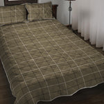 Sage Green Tattersall Pattern Print Quilt Bed Set