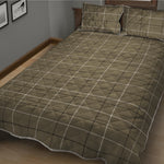 Sage Green Tattersall Pattern Print Quilt Bed Set