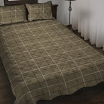 Sage Green Tattersall Pattern Print Quilt Bed Set