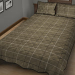 Sage Green Tattersall Pattern Print Quilt Bed Set