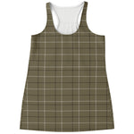 Sage Green Tattersall Pattern Print Women's Racerback Tank Top