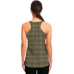 Sage Green Tattersall Pattern Print Women's Racerback Tank Top