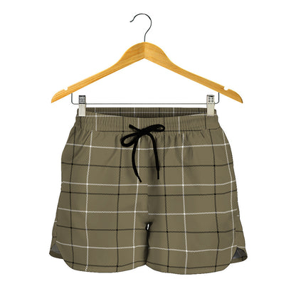 Sage Green Tattersall Pattern Print Women's Shorts