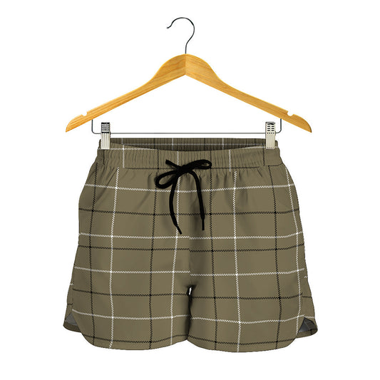 Sage Green Tattersall Pattern Print Women's Shorts