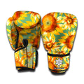 Sage Watercolor Sunflower Pattern Print Boxing Gloves