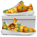 Sage Watercolor Sunflower Pattern Print Sport Shoes GearFrost