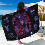 Sagittarius And Astrological Signs Print Beach Sarong Wrap
