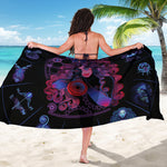 Sagittarius And Astrological Signs Print Beach Sarong Wrap