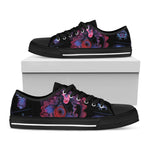 Sagittarius And Astrological Signs Print Black Low Top Shoes 