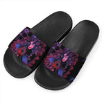 Sagittarius And Astrological Signs Print Black Slide Sandals