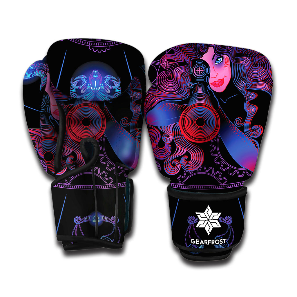 Sagittarius And Astrological Signs Print Boxing Gloves