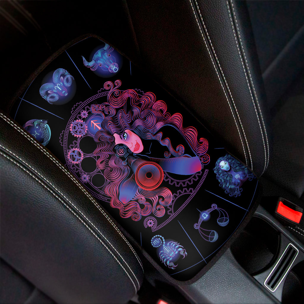 Sagittarius And Astrological Signs Print Car Center Console Cover