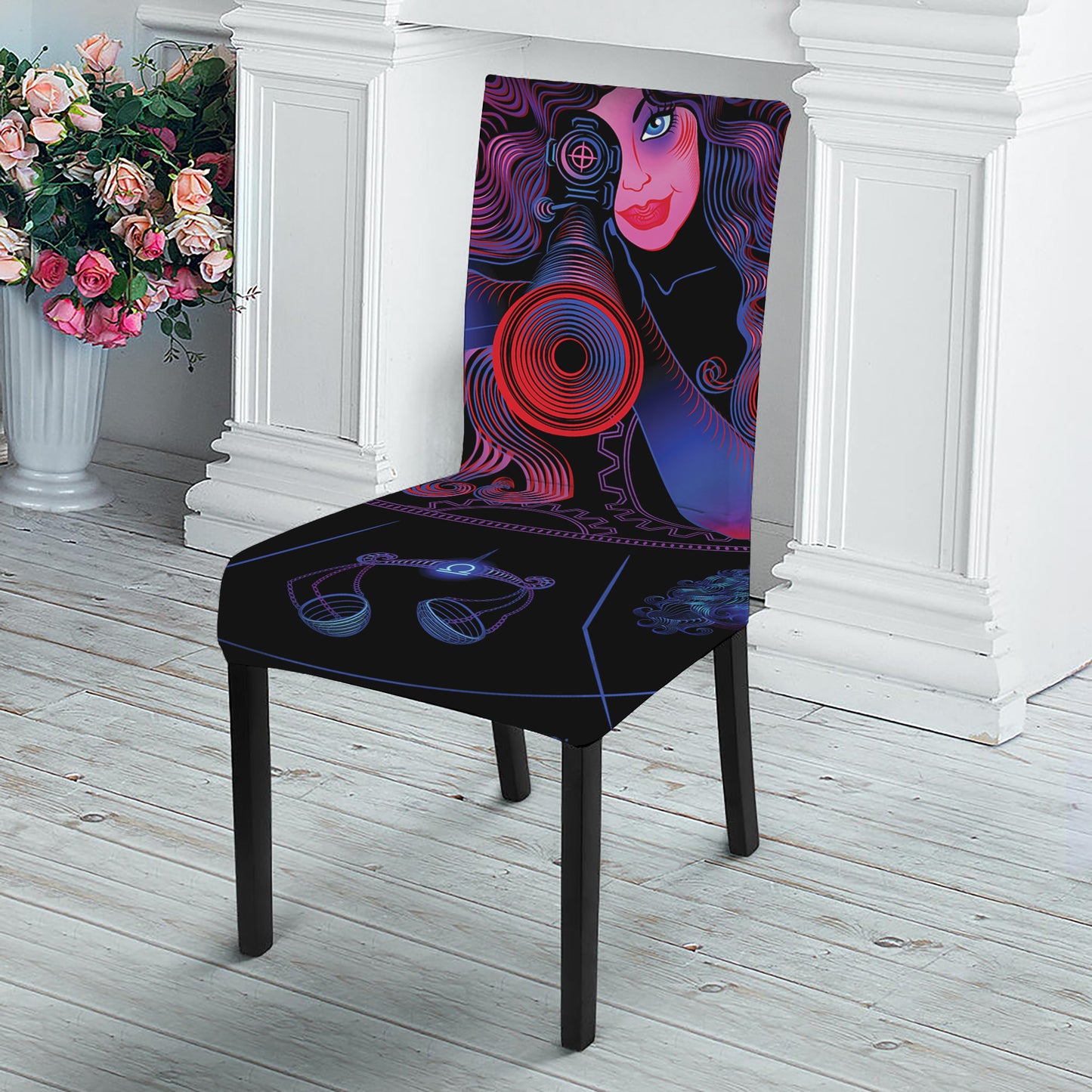 Sagittarius And Astrological Signs Print Dining Chair Slipcover