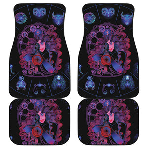 Sagittarius And Astrological Signs Print Front and Back Car Floor Mats