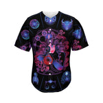 Sagittarius And Astrological Signs Print Men's Baseball Jersey