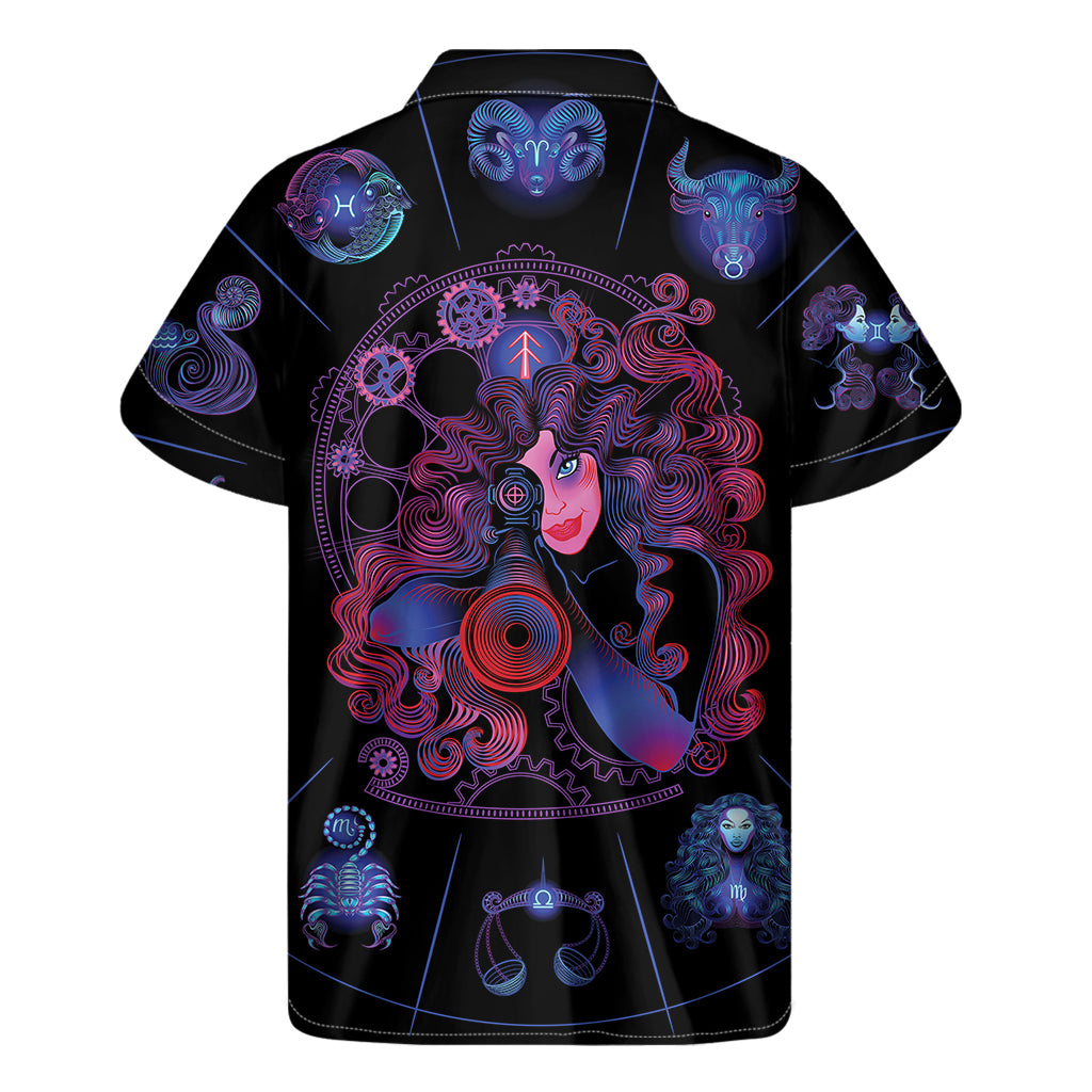 Sagittarius And Astrological Signs Print Men's Short Sleeve Shirt