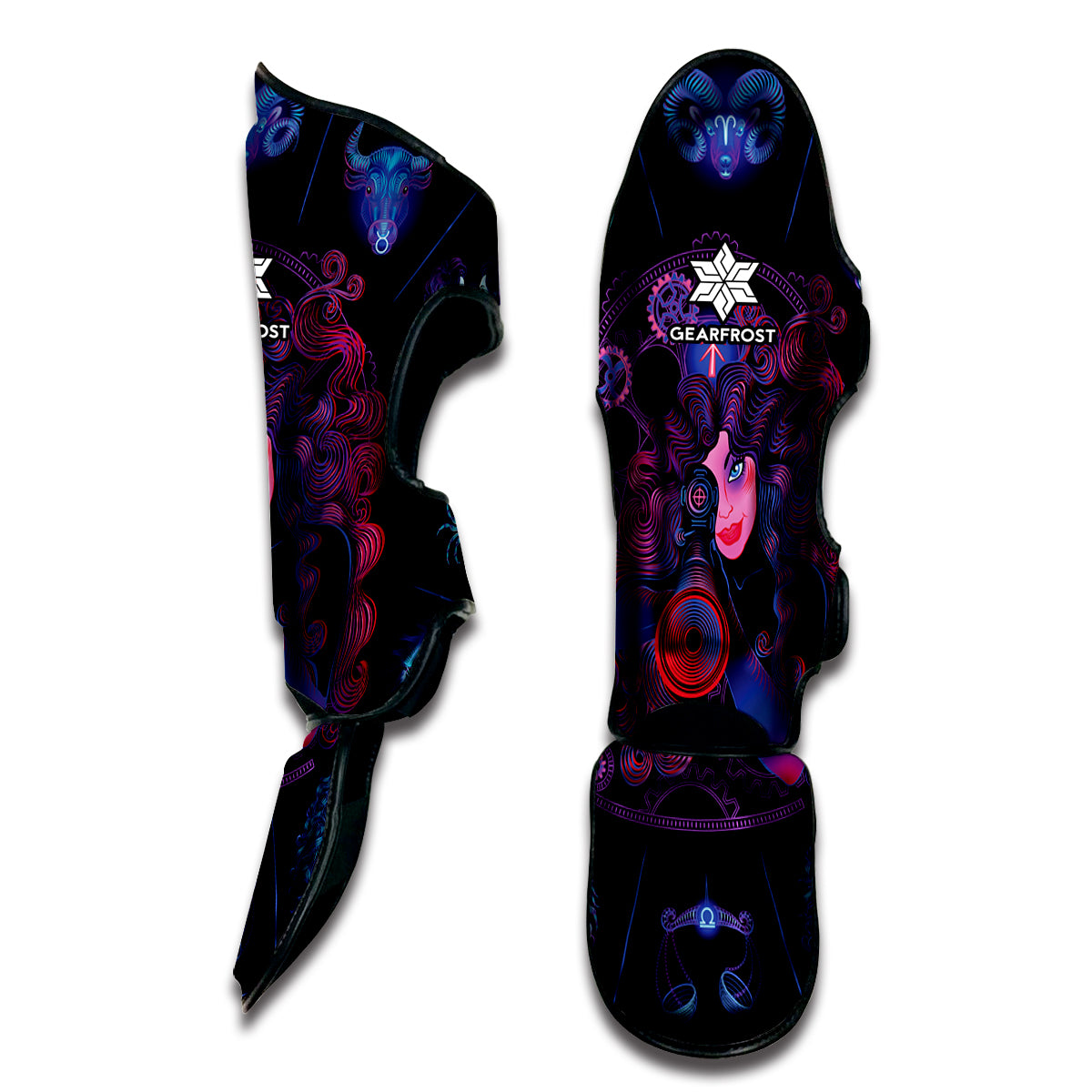 Sagittarius And Astrological Signs Print Muay Thai Shin Guard