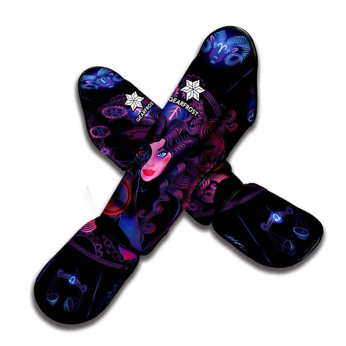 Sagittarius And Astrological Signs Print Muay Thai Shin Guard