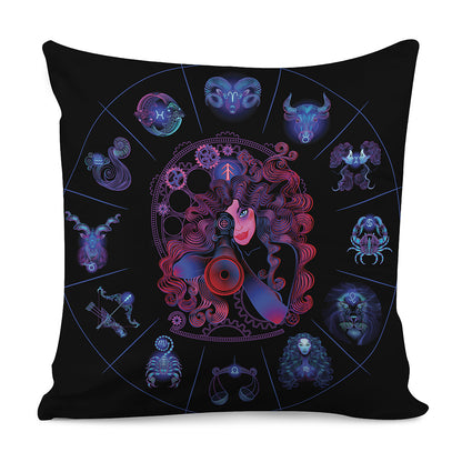 Sagittarius And Astrological Signs Print Pillow Cover