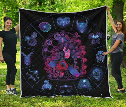 Sagittarius And Astrological Signs Print Quilt