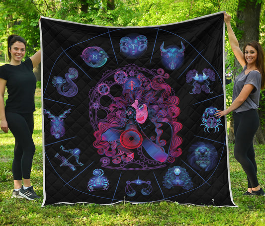 Sagittarius And Astrological Signs Print Quilt