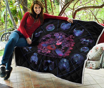 Sagittarius And Astrological Signs Print Quilt