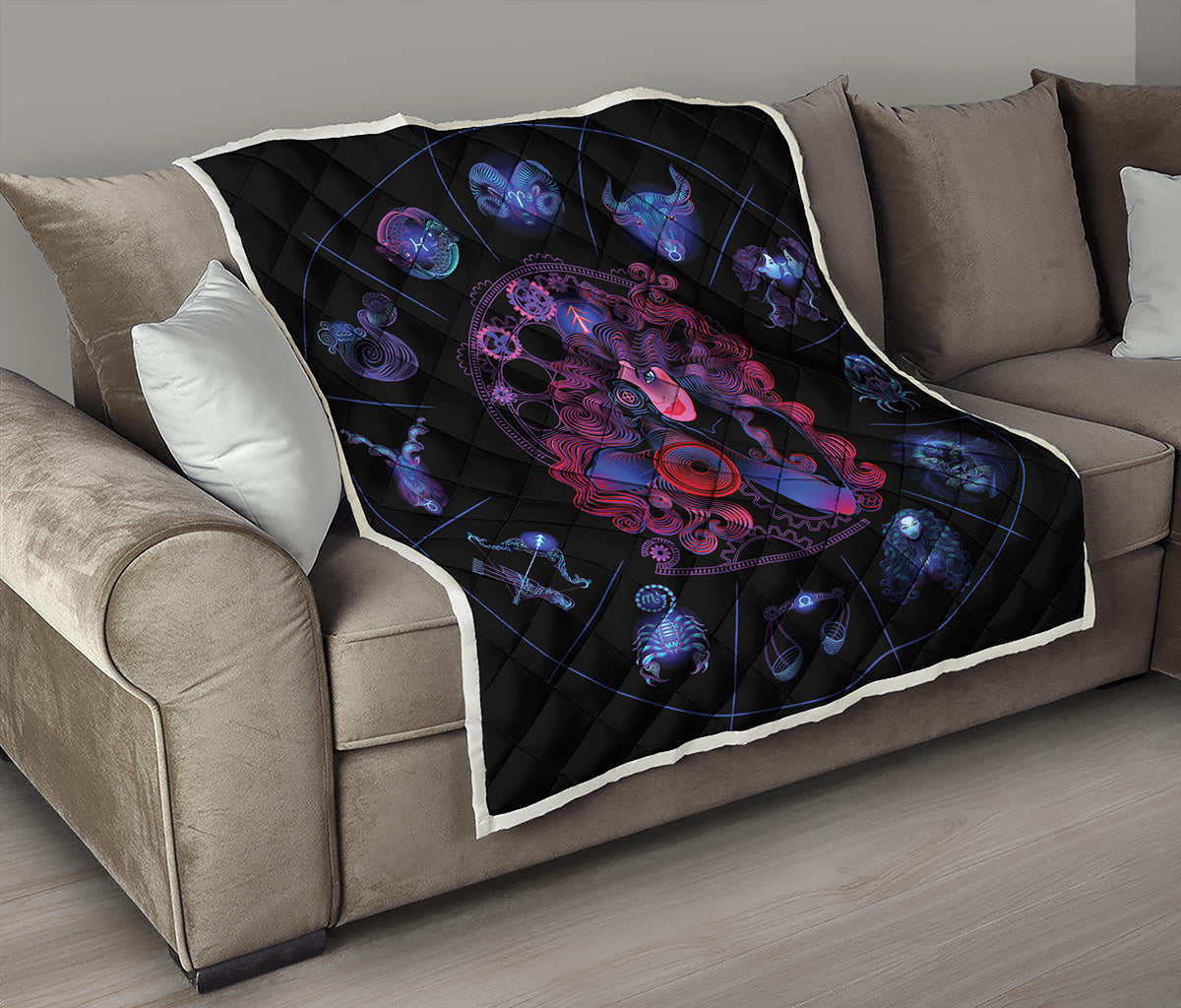 Sagittarius And Astrological Signs Print Quilt