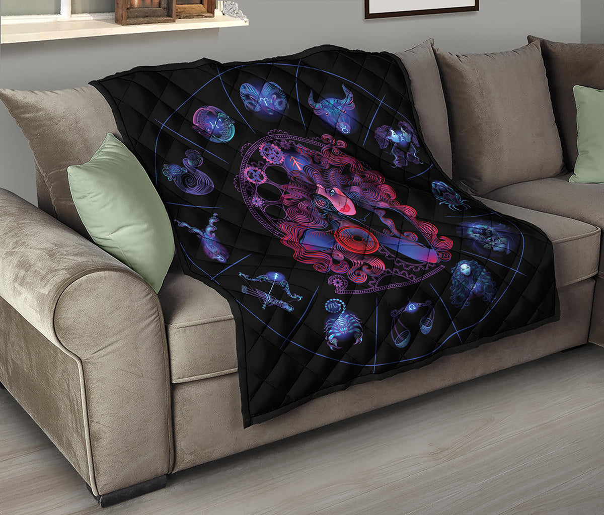 Sagittarius And Astrological Signs Print Quilt