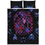 Sagittarius And Astrological Signs Print Quilt Bed Set