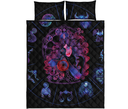 Sagittarius And Astrological Signs Print Quilt Bed Set