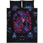 Sagittarius And Astrological Signs Print Quilt Bed Set