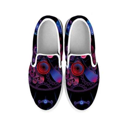 Sagittarius And Astrological Signs Print White Slip On Shoes