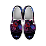 Sagittarius And Astrological Signs Print White Slip On Shoes