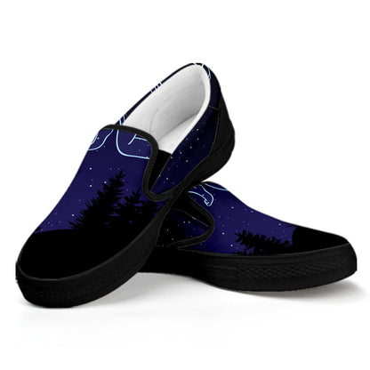 Sagittarius Constellation Print Black Slip On Shoes