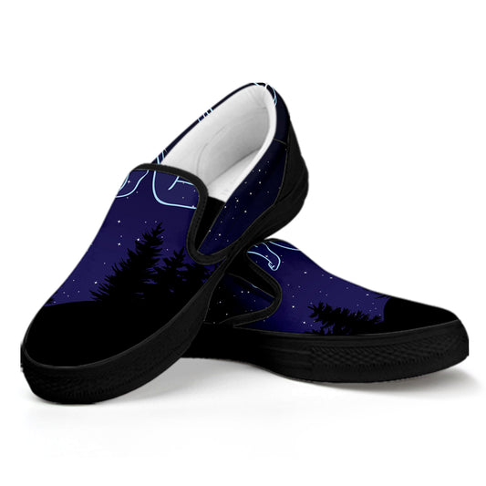 Sagittarius Constellation Print Black Slip On Shoes