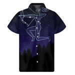 Sagittarius Constellation Print Men's Short Sleeve Shirt