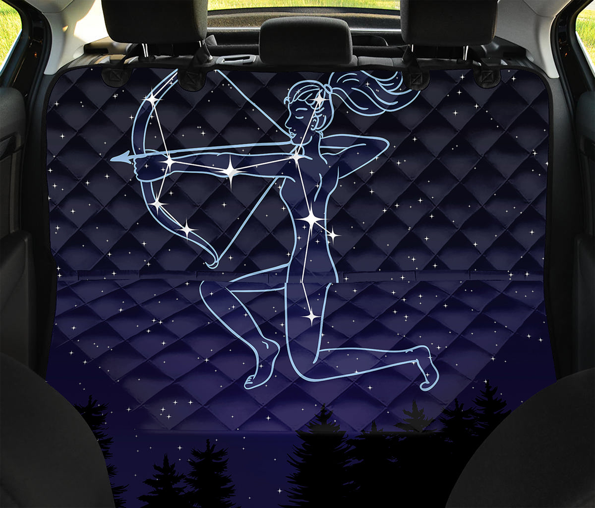 Sagittarius Constellation Print Pet Car Back Seat Cover