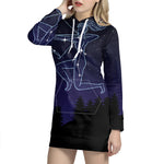 Sagittarius Constellation Print Pullover Hoodie Dress