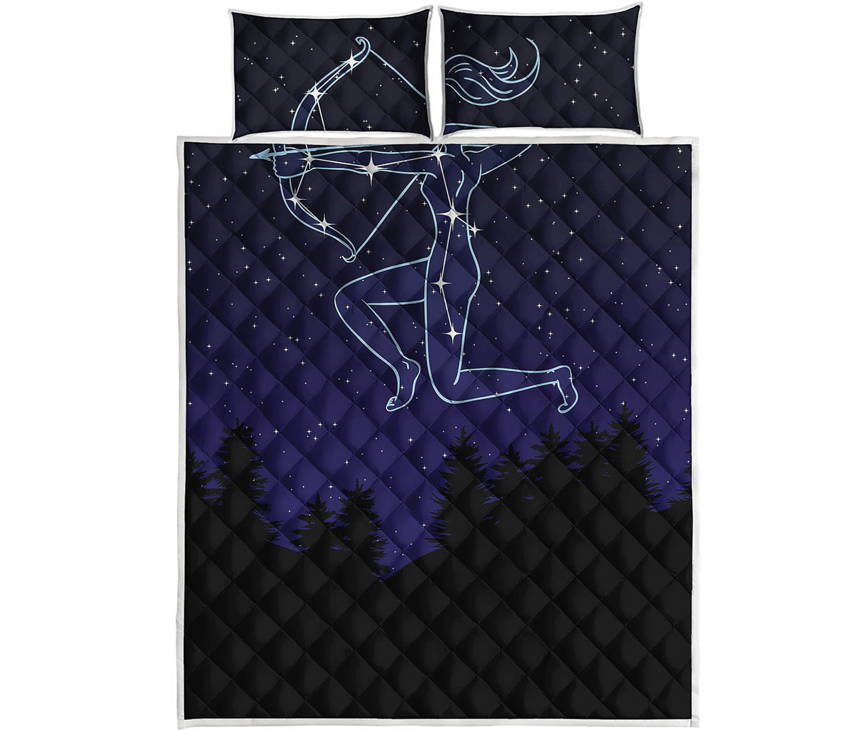 Sagittarius Constellation Print Quilt Bed Set