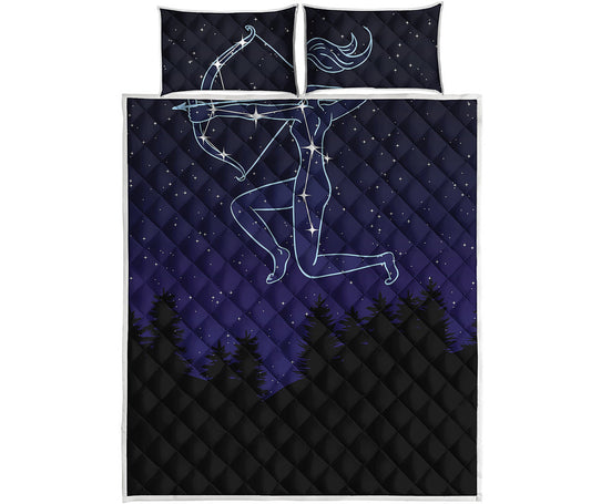 Sagittarius Constellation Print Quilt Bed Set