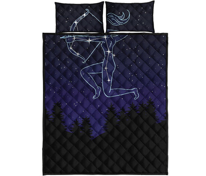 Sagittarius Constellation Print Quilt Bed Set