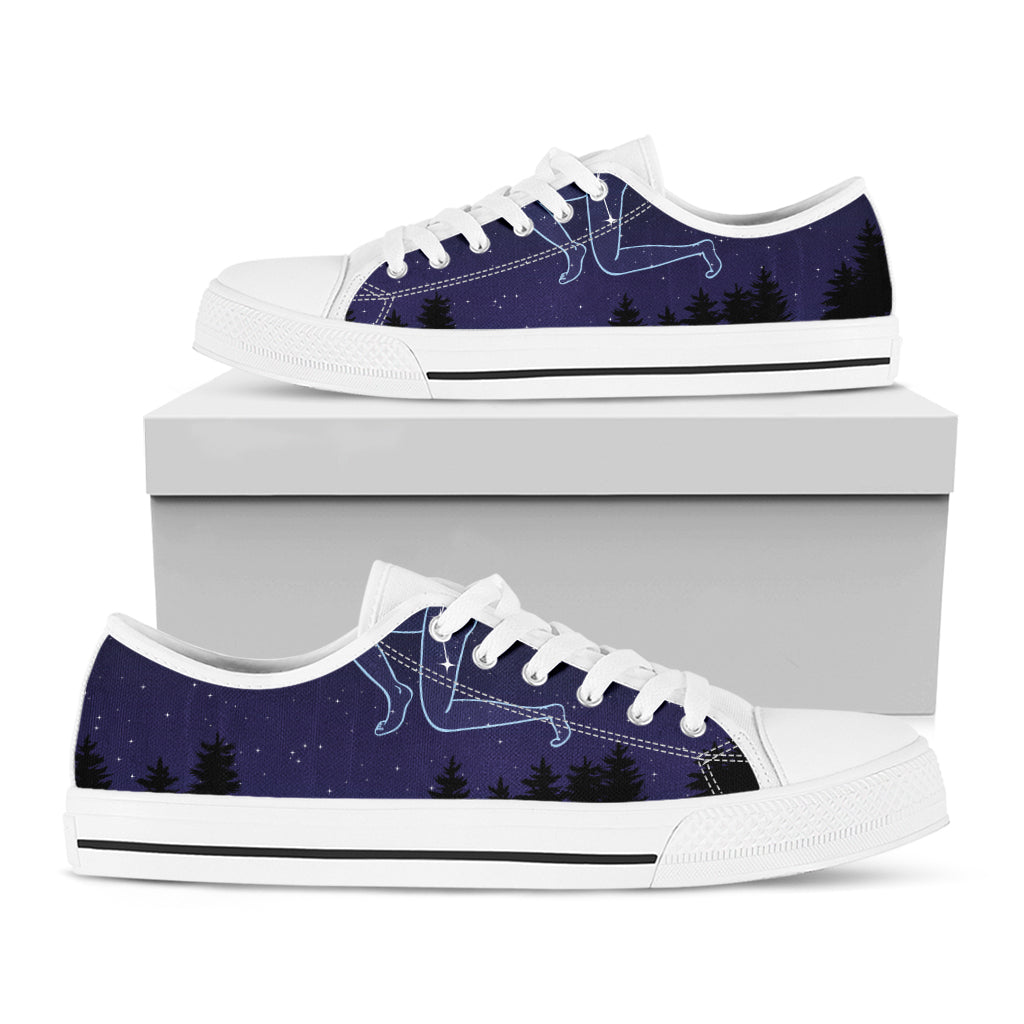 Sagittarius Constellation Print White Low Top Shoes