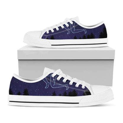 Sagittarius Constellation Print White Low Top Shoes