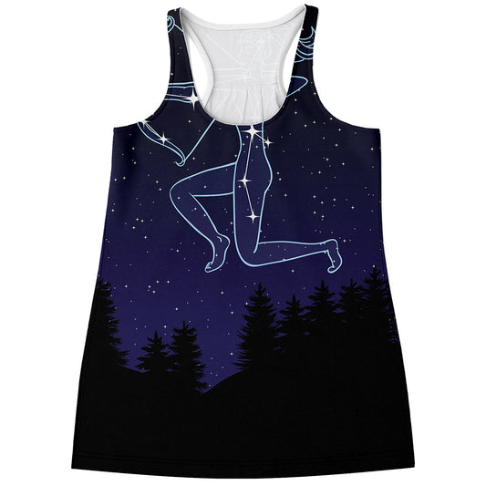 Sagittarius Constellation Print Women's Racerback Tank Top