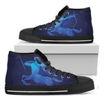 Sagittarius Horoscope Sign Print Black High Top Shoes