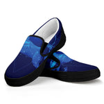 Sagittarius Horoscope Sign Print Black Slip On Shoes