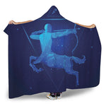 Sagittarius Horoscope Sign Print Hooded Blanket