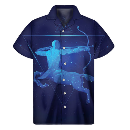Sagittarius Horoscope Sign Print Men's Short Sleeve Shirt