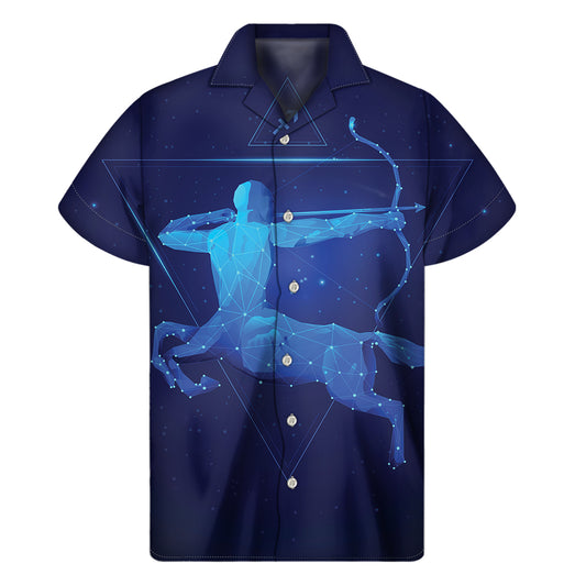 Sagittarius Horoscope Sign Print Men's Short Sleeve Shirt